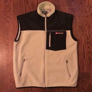 Southern Marsh beige and black fleece vest.